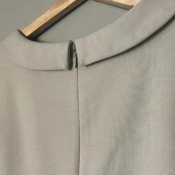 Adrienne Vittadini Neutral Sheath Dress Size 10 Beige Short Sleeve Minimalist - Picture 5 of 11